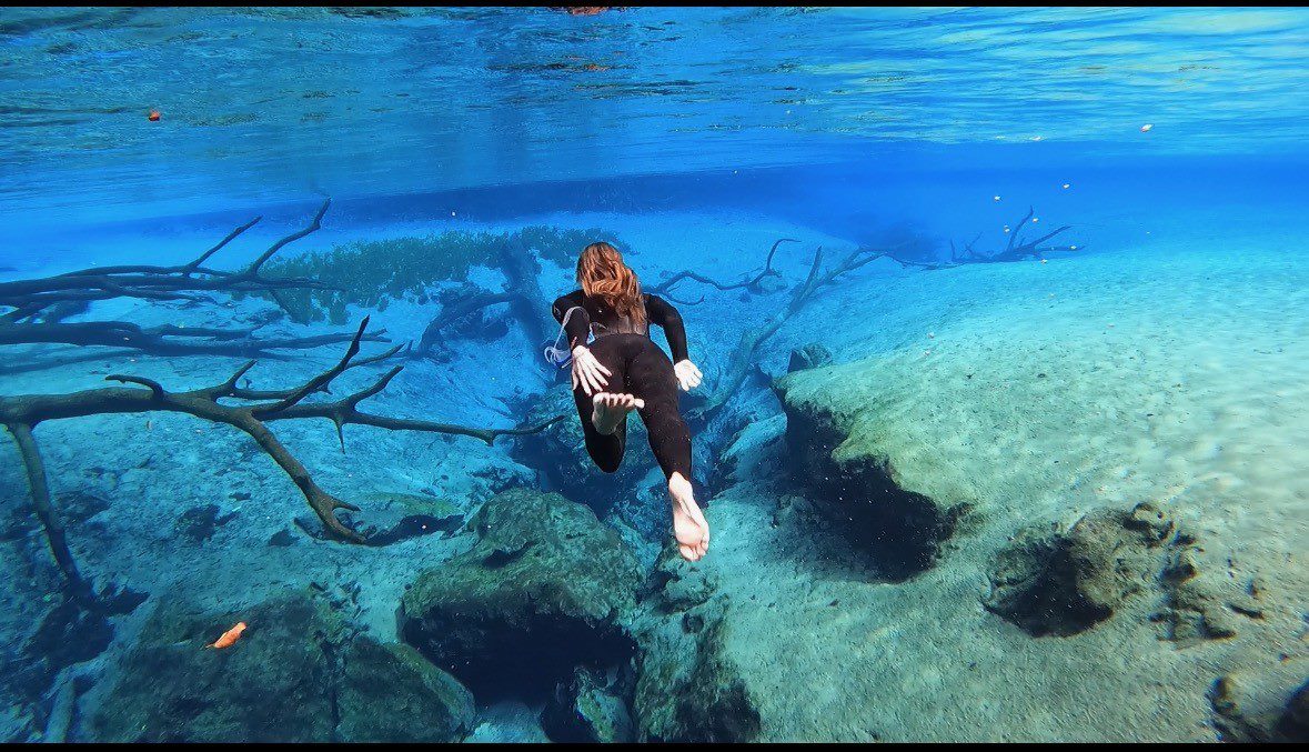 under water at the springs